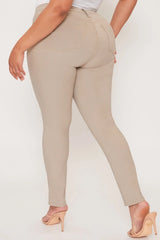 YMI Junior Plus Size Hyperstretch Skinny Pants - Taupe