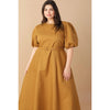 DORCAS Plus Size Textured Midi Dress - Camel