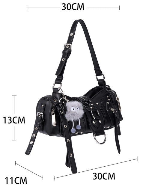 Bessie London Punk Buckle Baguette Bag