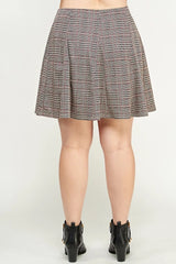 Haute Fox Plus Size Plaid Knit Aline Skirt