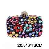 PEACH ACCESSORIES Crystals Evening Clutch Bag - Beige