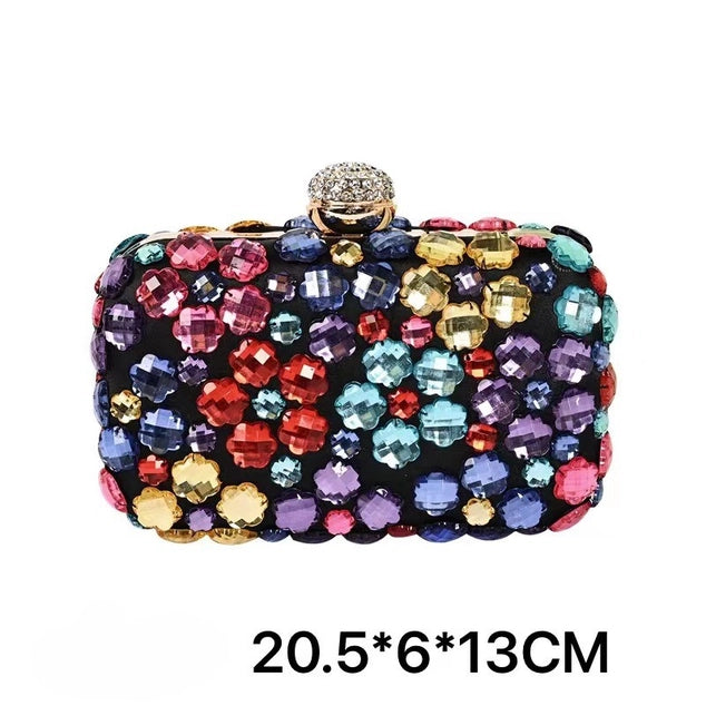 PEACH ACCESSORIES Crystals Evening Clutch Bag - Beige