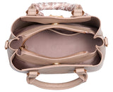 Bessie London Checkerboard Buckle Tote with Scarf