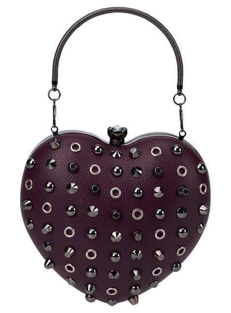Bessie London Studded Heart Crossbody Bag