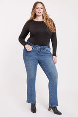 YMI Missy Plus High Rise Premium Stretch Bootcut Jeans - Medium Wash