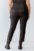 Janette Plus Size Leopard Print Lace-Up Detail Fitted Pants - Black
