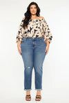 Kan Can USA Plus Size Essentials Mid Rise Slim Straight Jean - Dark Wash