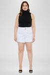 Kan Can USA Plus High Rise Zip Fly Paperbag SHORTS - White