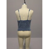 Curve Market Plus Size Denim Square Neck Corset Style Tank Top