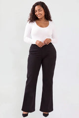 YMI Junior Plus Hyperstretch Wide Leg Pants - Black