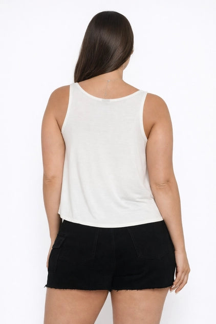 D.ROCK Plus Size Stretchy Sleeveless Round Neck Tank Top