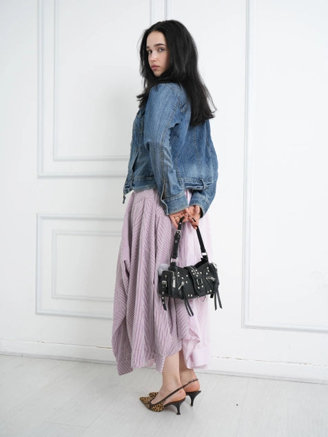 Bessie London Punk Buckle Baguette Bag