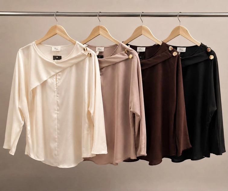 DORCAS Plus Size Keyhole Blouse