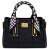 Bessie London Checkerboard Buckle Tote with Scarf