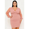 DORCAS Plus Size Pearl Beaded On Mesh Mini Dress