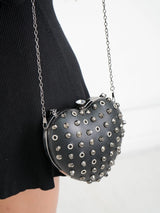 Bessie London Studded Heart Crossbody Bag