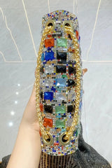 PEACH ACCESSORIES Geometric Rhinestone Clutch - Multi
