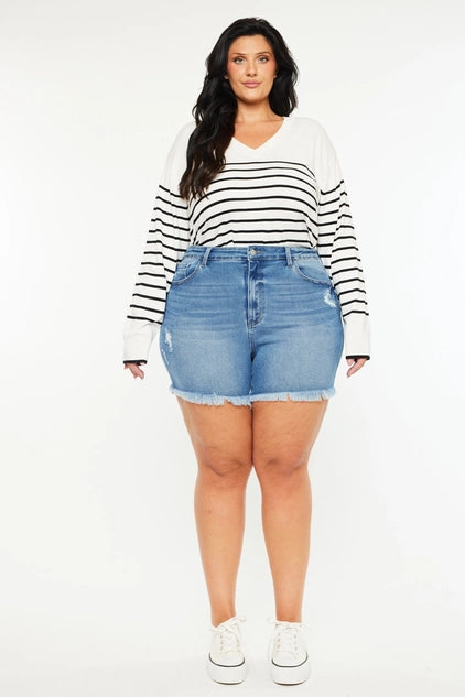 Kan Can USA Plus High Rise SHORT - Medium wash