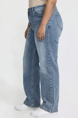 YMI Junior Plus Bella High Rise Wide Leg Jeans - Medium Wash