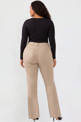 YMI Junior Plus Wide Leg Hyperstretch Pants - Taupe