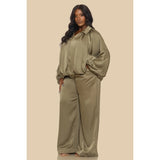 DORCAS Plus Puffed Bomber Jacket Pants Set