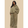 DORCAS Plus Puffed Bomber Jacket Pants Set