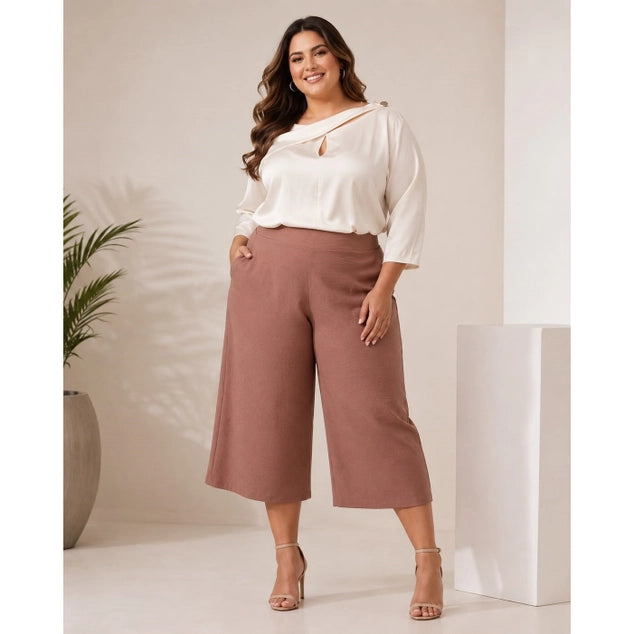 DORCAS Plus Size Keyhole Blouse