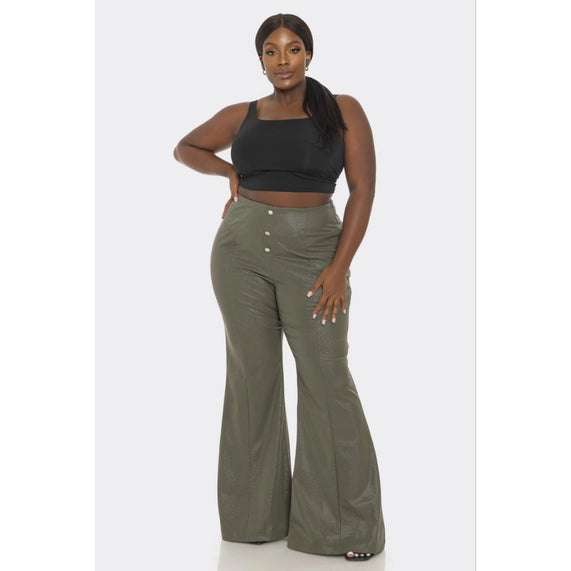 The Sang Plus Size Waist Button Up Long Pants