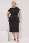 WOJCOR Sleeveless Embellished Mini Woven Plus Size Evening Dress - Black