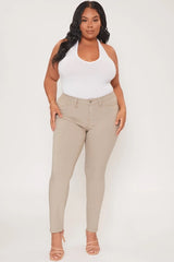 YMI Junior Plus Size Hyperstretch Skinny Pants - Taupe