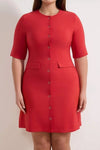 WOJCOR Buttoned Mini Woven Plus Size Dress - Red