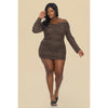 The Sang Plus Size Pleats Glitter Off Shoulder Dress