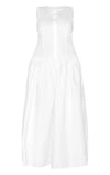 Plus Button Down Drop Waist Maxi Dress - White