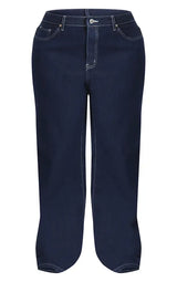 PrettyLittleThing Plus Mid Rise Wide Leg Jeans - Indigo