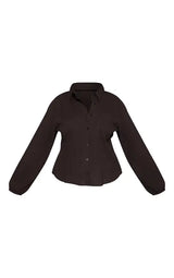 PrettyLittleThing Plus Textured Pocket Detail Oversized Shirt - Black