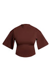 PrettyLittleThing Plus Chocolate Slinky High Neck Top - Chocolate
