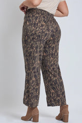 YMI Plus Size Wide Leg Pant with Side Slit Hem - Multi