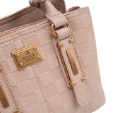 Bessie London Checkerboard Buckle Tote with Scarf