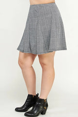 Haute Fox Plus Size Plaid Knit Aline Skirt