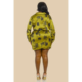 The Sang Plus Size Tie Front Shirt Mini Dress