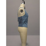 Curve Market Plus Size Denim Square Neck Corset Style Tank Top