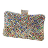 PEACH ACCESSORIES Crystals Stones Evening Clutch Bag - Rainbow