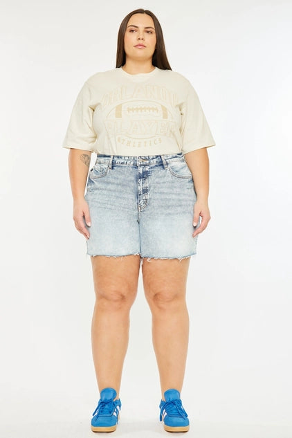 Kan Can USA Plus 90's High Rise SHORTS - Light Wash