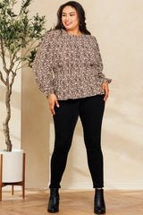 Oddi Plus Peplum Hem Zebra Printed Blouse