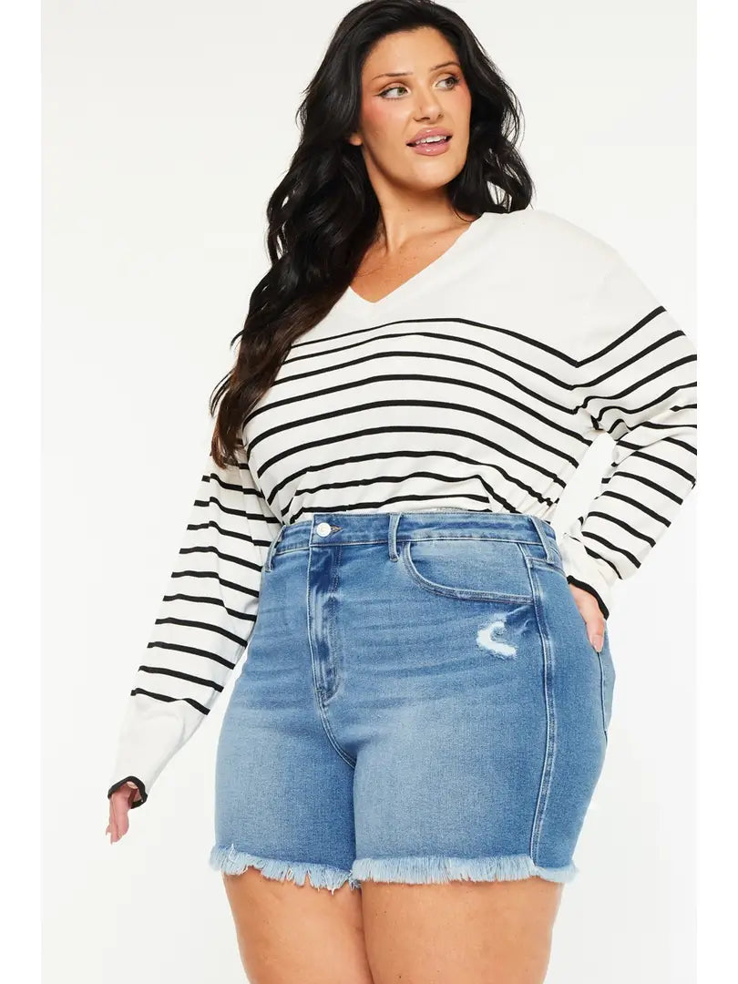 Kan Can USA Plus High Rise SHORT - Medium wash