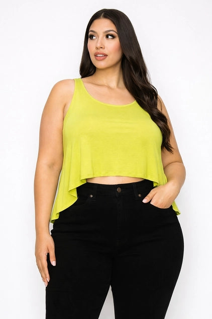 D.ROCK Plus Size Stretchy Sleeveless Round Neck Tank Top
