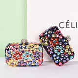 PEACH ACCESSORIES Crystals Evening Clutch Bag - Beige