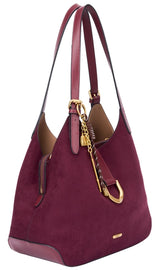 Bessie London Suede Shoulder Bag with Charm