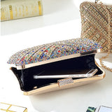 PEACH ACCESSORIES Crystals Stones Evening Clutch Bag - Rainbow