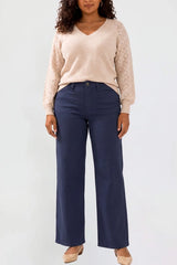 YMI Junior Plus High Rise Hyperstretch Wide Leg Pants - Navy